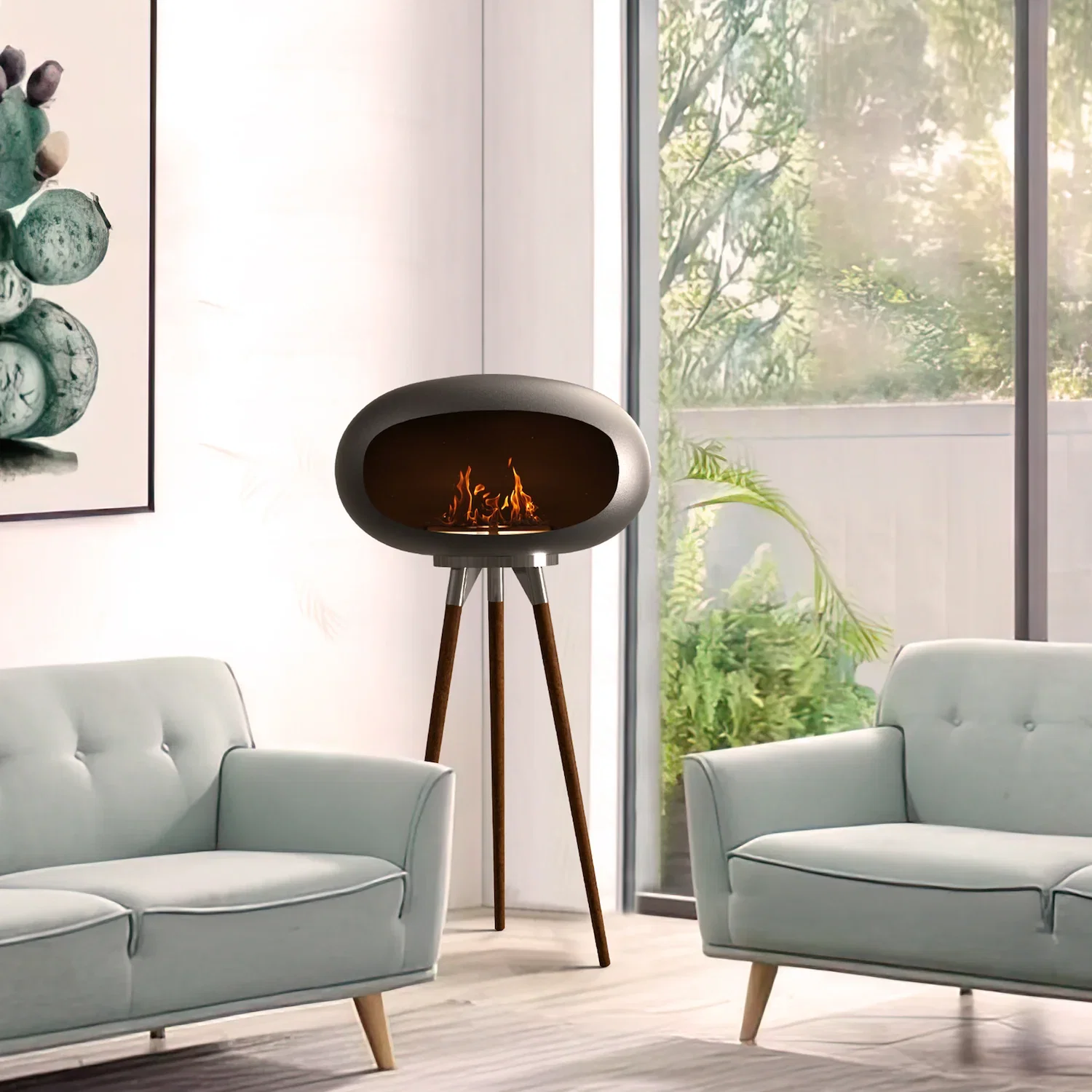 Image of Tripod Indoor & Outdoor Portable Ethanol Fireplace