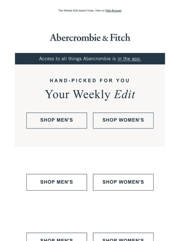 Abercrombie & Fitch Email Newsletters Shop Sales, Discounts, and