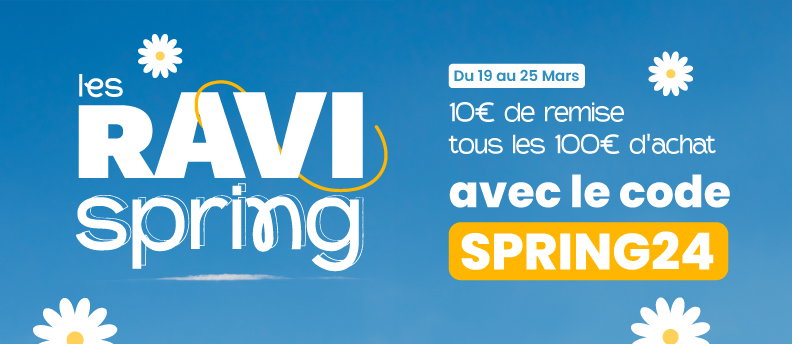 Ravi Spring - 10€ de remise tous les 100€ d'achat