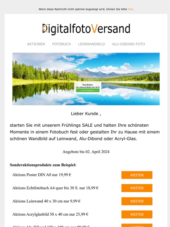 Frühlings SALE % Fotobücher + Wandbilder