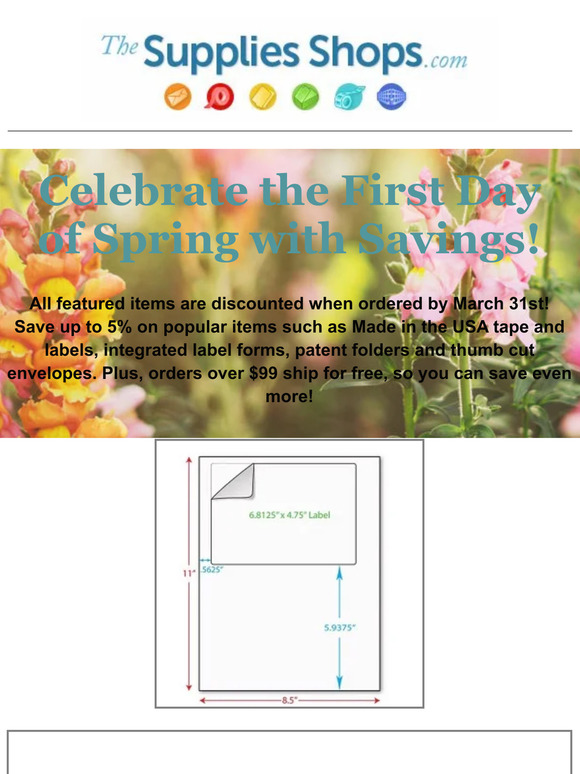First Day of Spring Sale Reminder!!