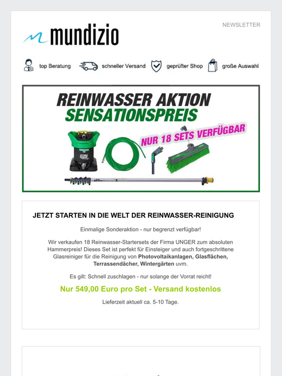 Mega Reinwasser Aktion von UNGER