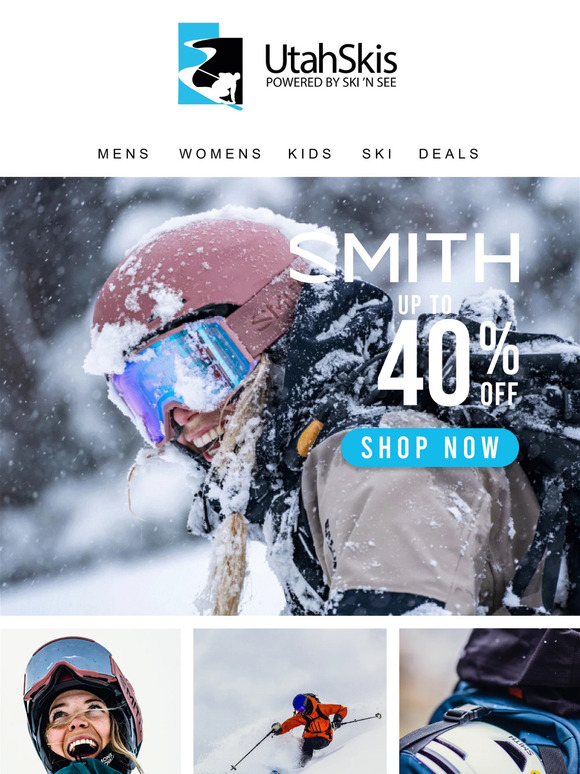 Limited quantities! Up to 40% off Smith helmets and goggles!