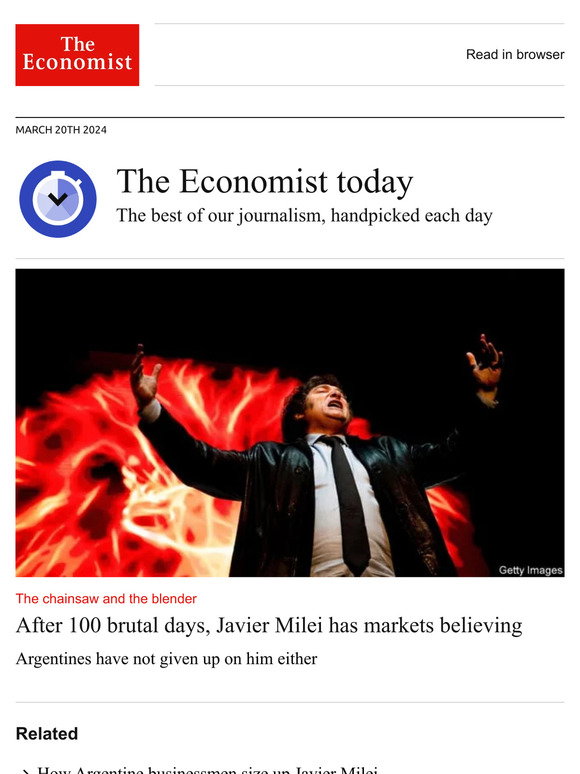 The Economist: After 100 brutal days, Javier Milei has markets