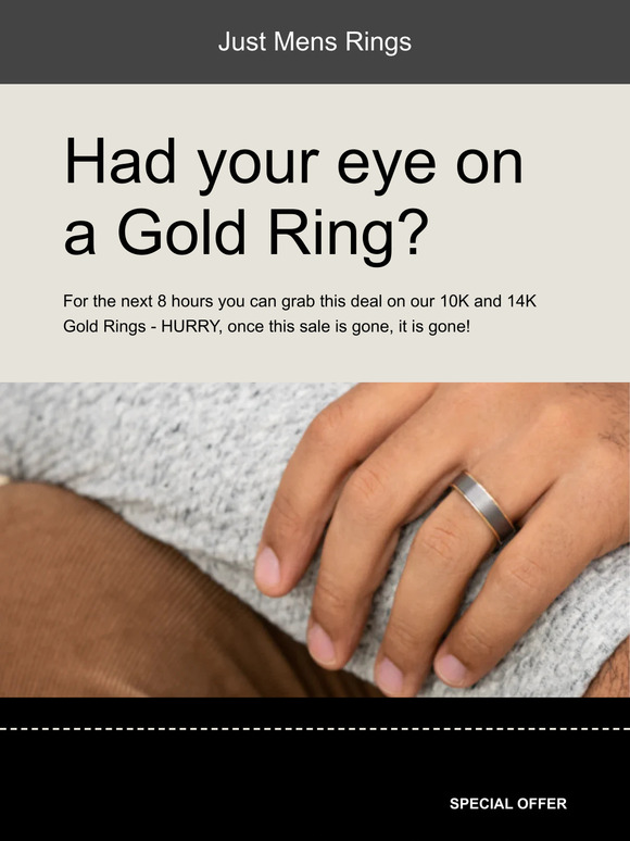 8 Hour Sale on Gold Rings