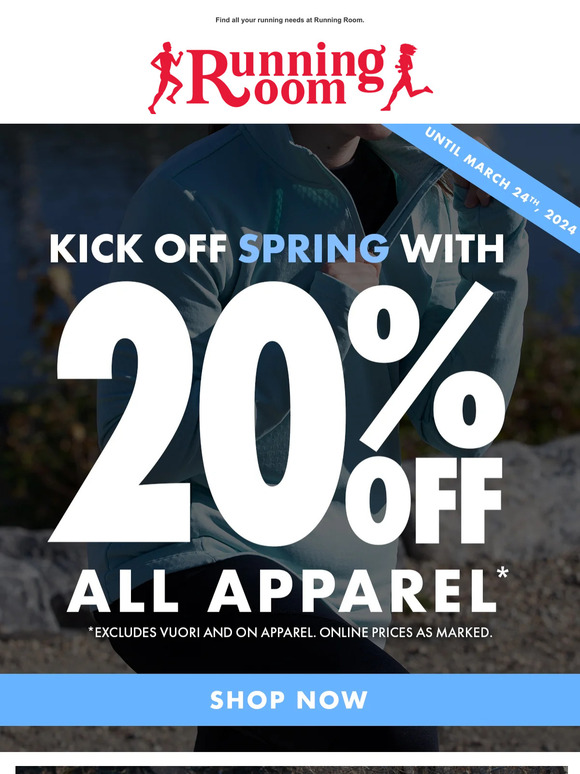 Running Room Canada: Kick Off Spring With 20% Off Running Apparel!