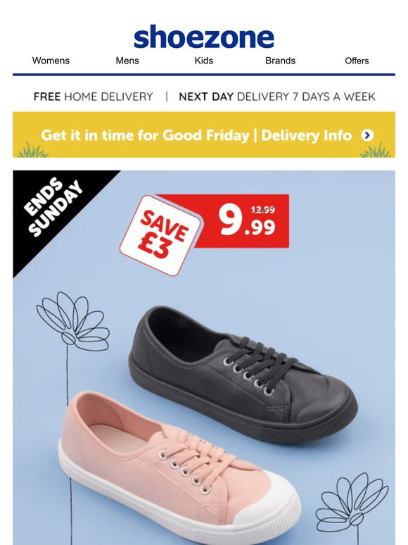 Shoe Zone FREE delivery + SAVE on selected spring essentials! Milled