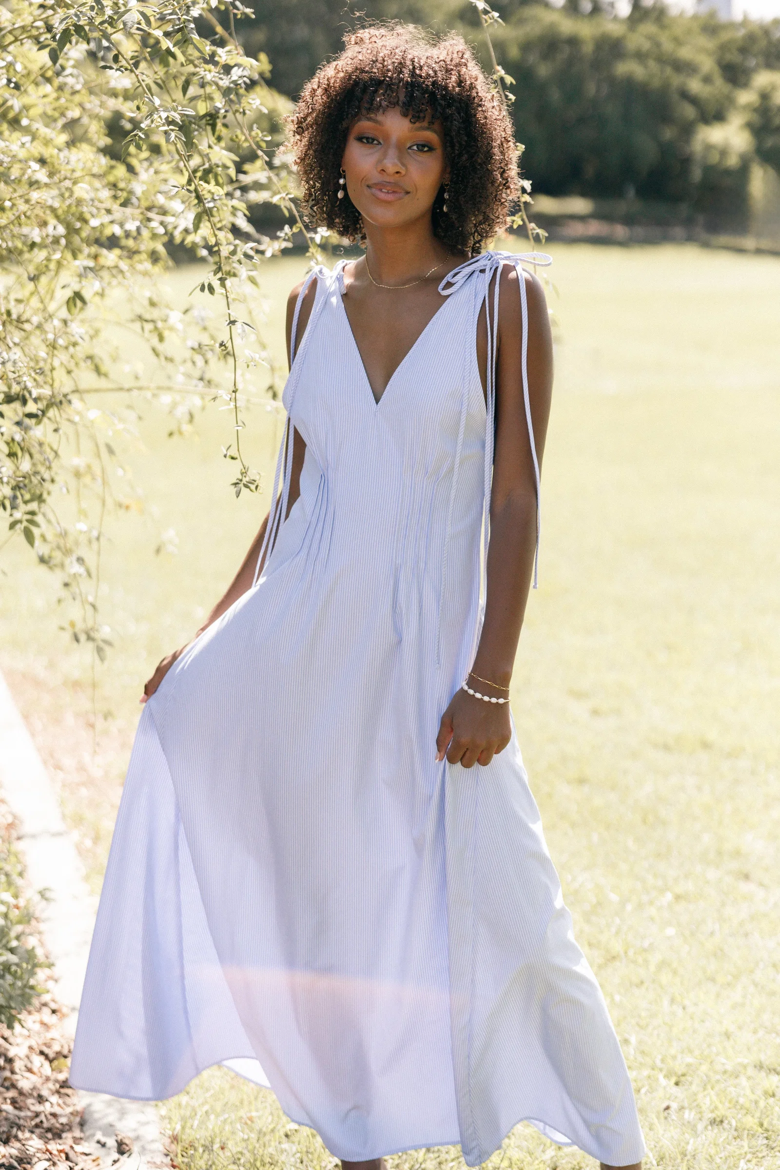 Image of Jaynie Maxi Dress - Blue Stripe