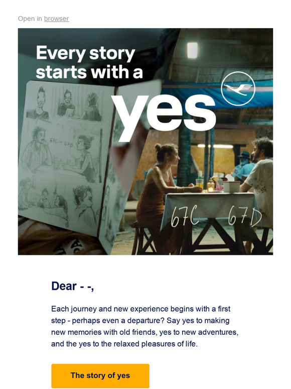 A new Lufthansa story - it all starts with a Yes