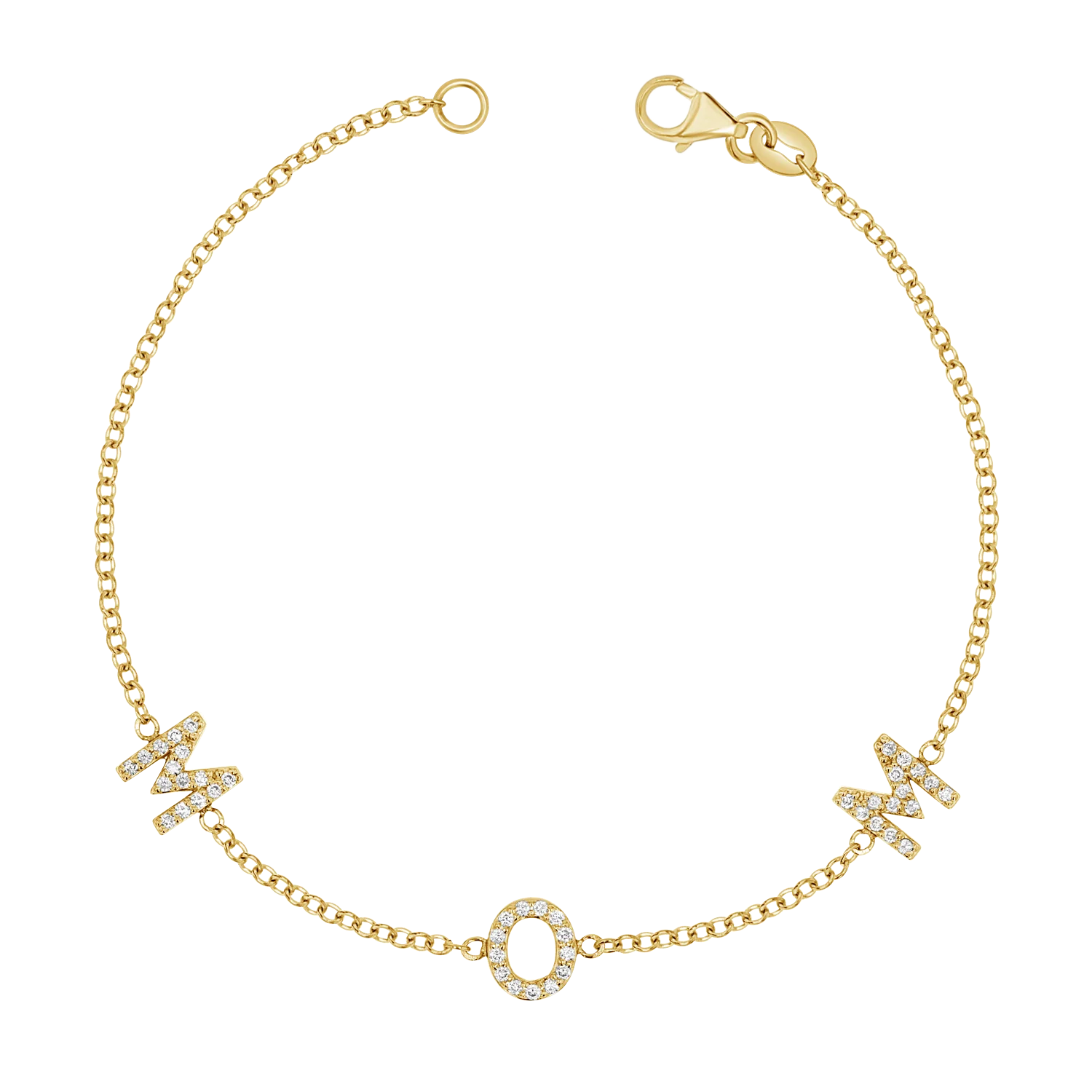 Image of Diamond Spaced MOM Bracelet