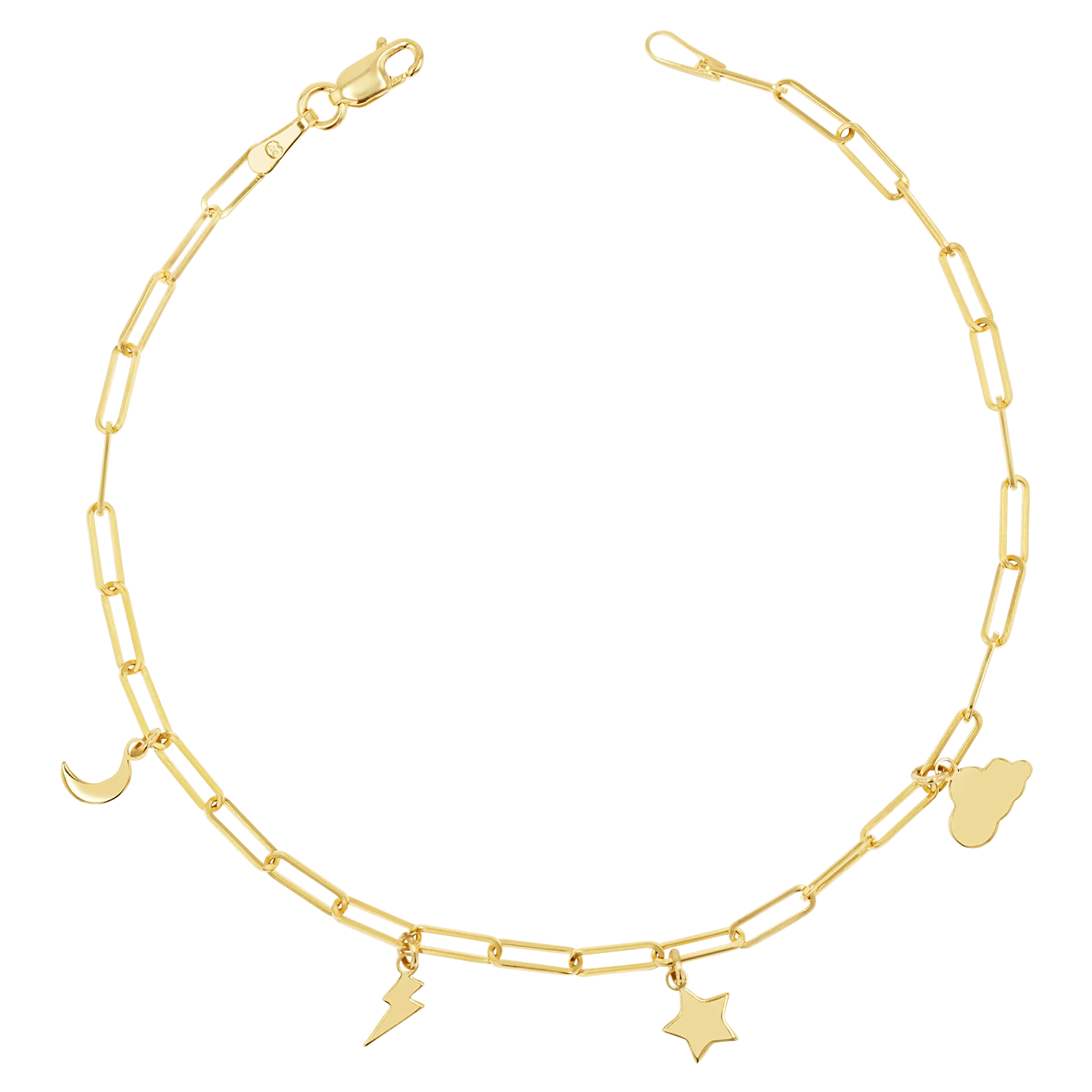 Image of Paper Clip Link Custom Charm Bracelet