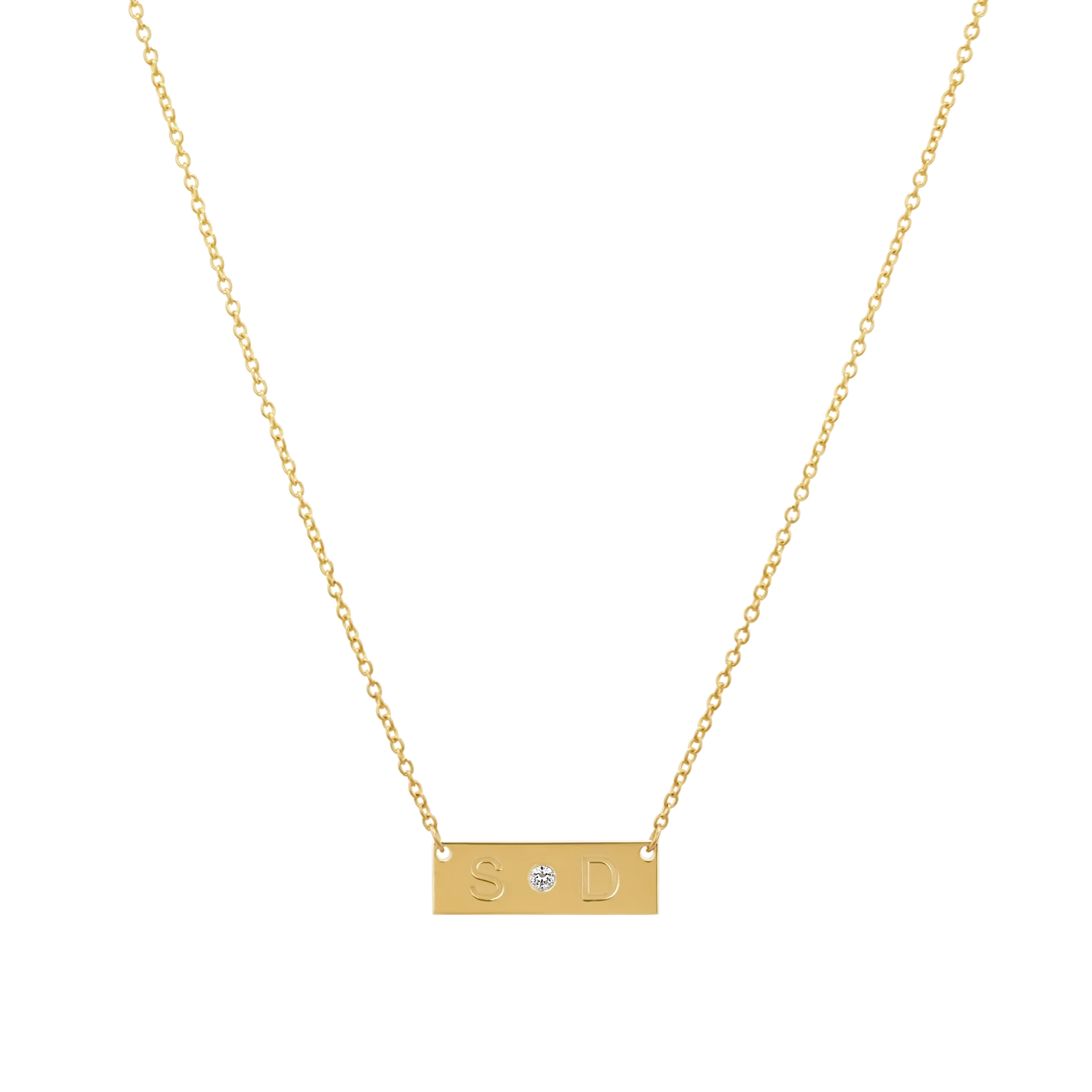 Image of Diamond Letter Nameplate Necklace