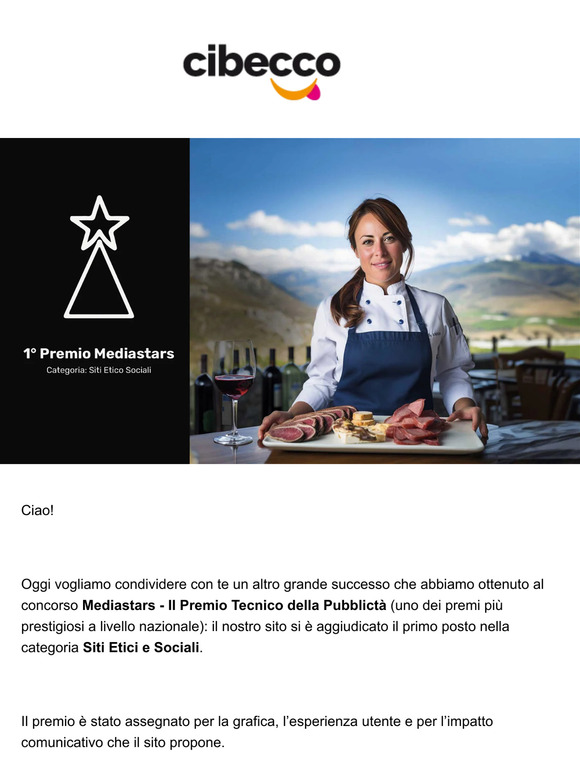 🥇🍾 1° Premio Mediastars Categoria Siti Etici e Sociali