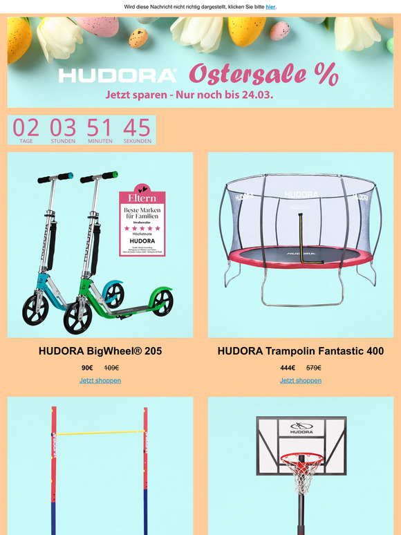 🐣 Letzte Chance! Nutze jetzt den HUDORA Ostersale! 🐣