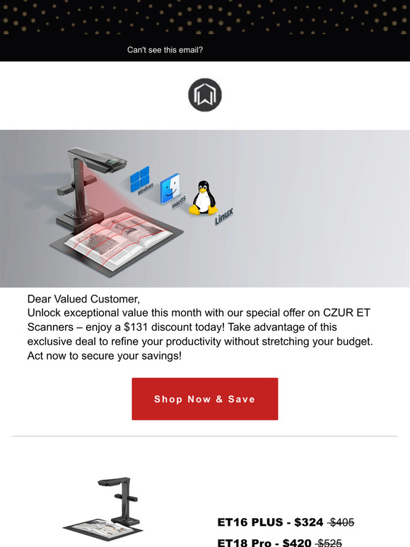 Flash Sale: $131 Off CZUR ET Scanners 🎁