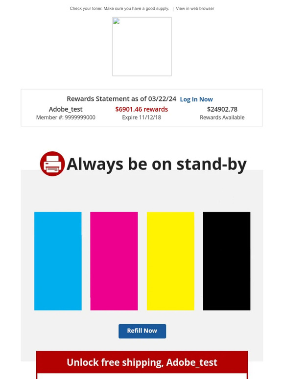 Office Depot Adobe_Test, It's time for a refill. Milled