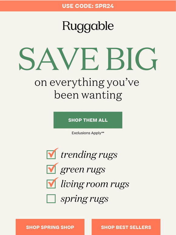 Ruggable Email Newsletters Shop Sales, Discounts, and Coupon Codes