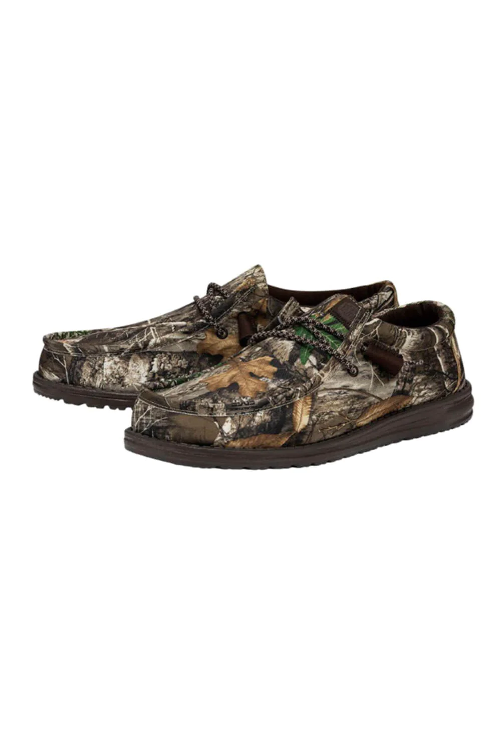 Image of HEYDUDE Men's Wally Real Tree Edge Shoes in Brown Tan