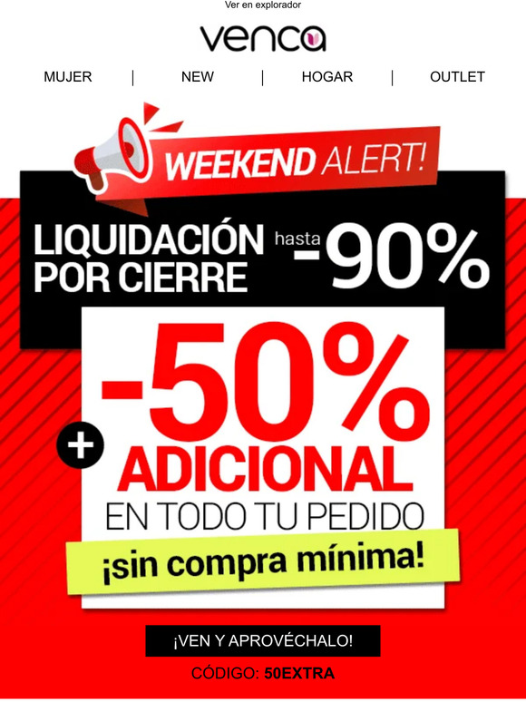 Liquidación por cierre + 50% EXTRA en TODO sin mìnimo
