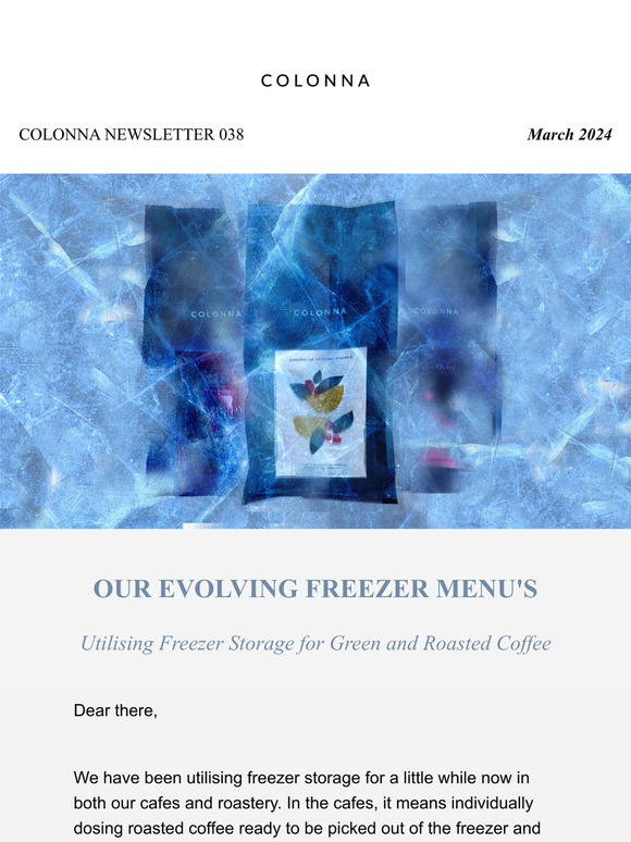 March at Colonna: Our Evolving Freezer Menu's