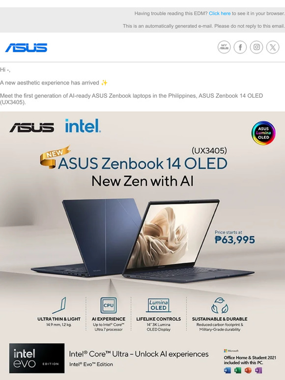 Asus RU: Meet the first generation of AI-ready ASUS Zenbook laptops in