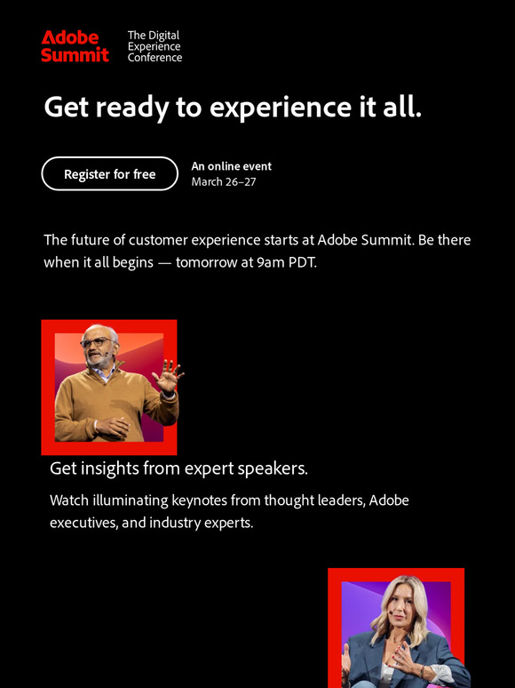 Adobe Summit starts tomorrow—register now