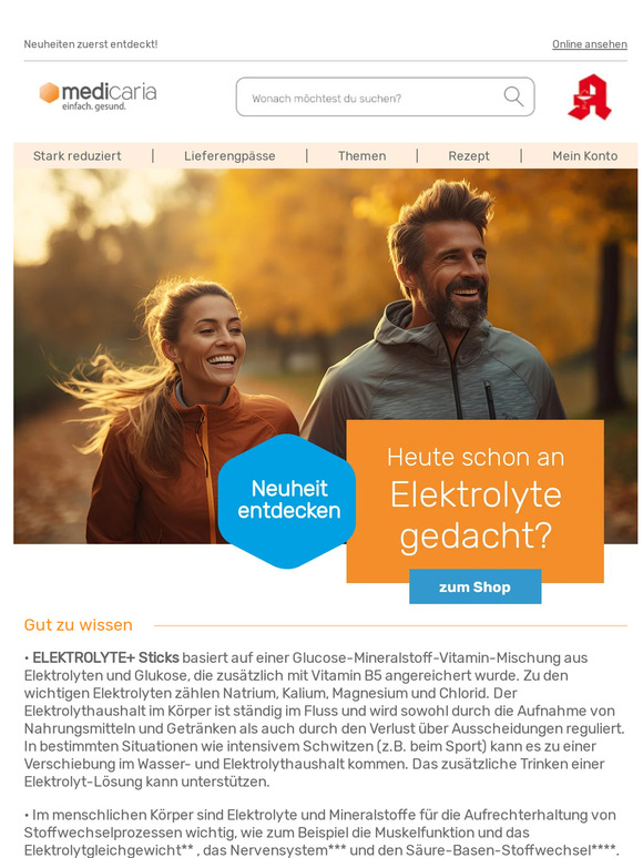 NEUHEIT entdecken: Elektrolyte+ Sticks