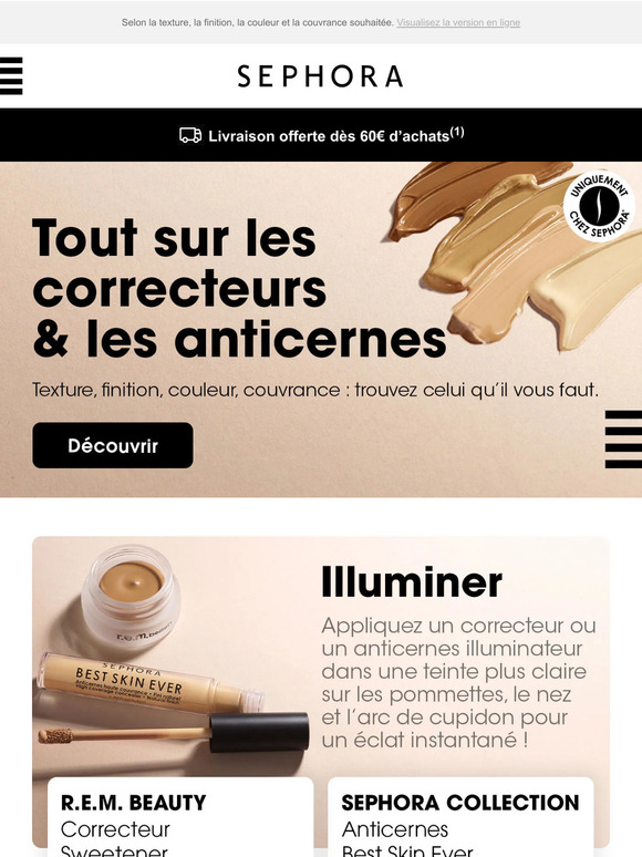 Trouvez LE bon correcteur et anticernes 👁️