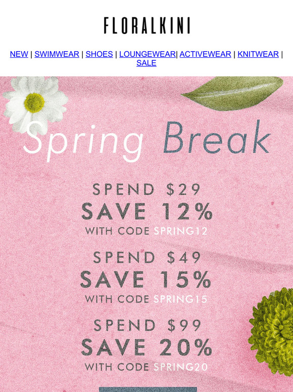 Up to 20% OFF Kick off Spring Break