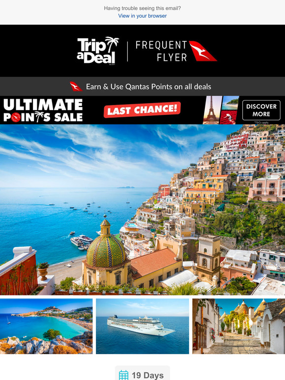 TripADeal New Deals Alert 🚨 Early bird 2025 dates for Puglia, Amalfi