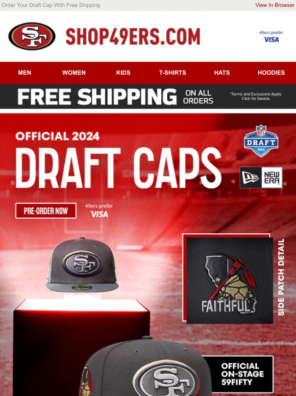 San Francisco 49ers Team Shop: The Official On-Stage Cap Of The 2024 ...