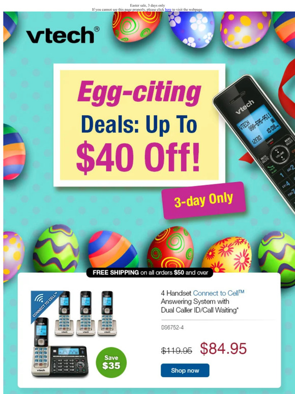Easter sale, 3 days only
