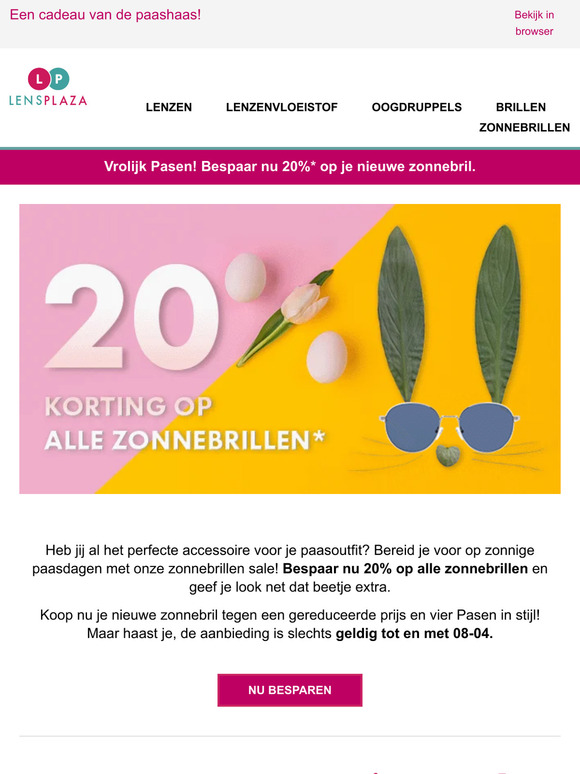 Bespaar nu 20% op je nieuwe zonnebril 😎
