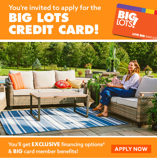 Big Lots Get exclusive financing with a BIG Lots Credit Card! 🎉 Milled