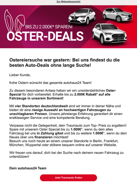 Oster Special: Bis zu 2.000€* Rabatt auf alle unsere Fahrzeuge!
