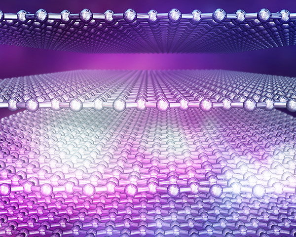 Illustration showing four graphene layers.