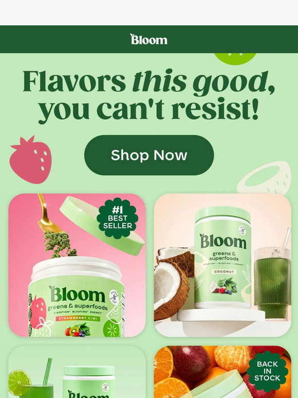 Bloom Nutrition: Flavor top charts! 🍊🍓🥥🫐 | Milled