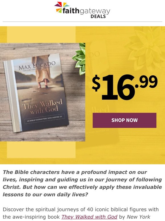 explore iconic Bible characters and reflect with Max Lucado