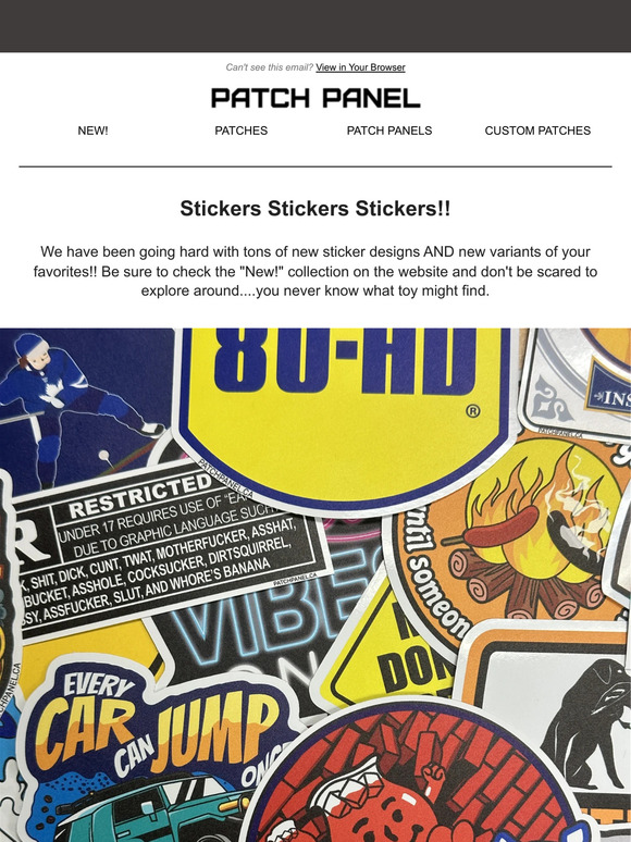 patchpanel: DROP: Stickers Stickers Stickers!! | Milled