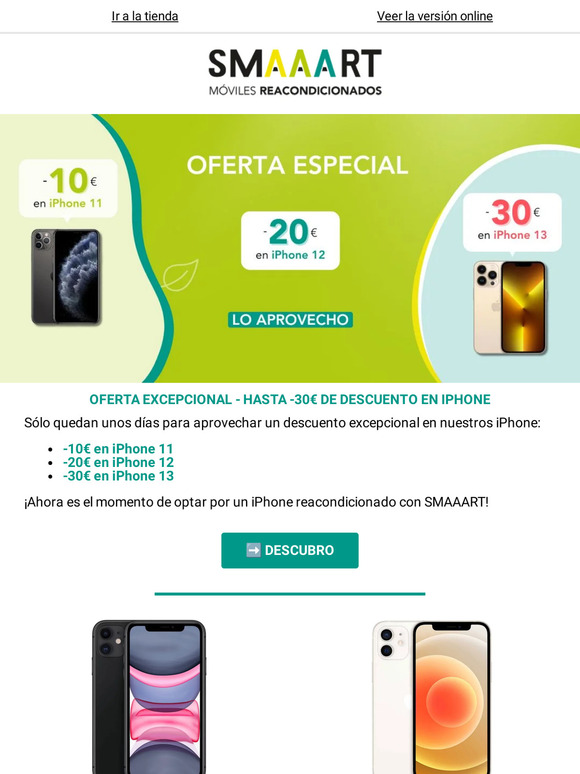 📢 Nuestras ofertas de iPhone reacondicionado hasta -30€
