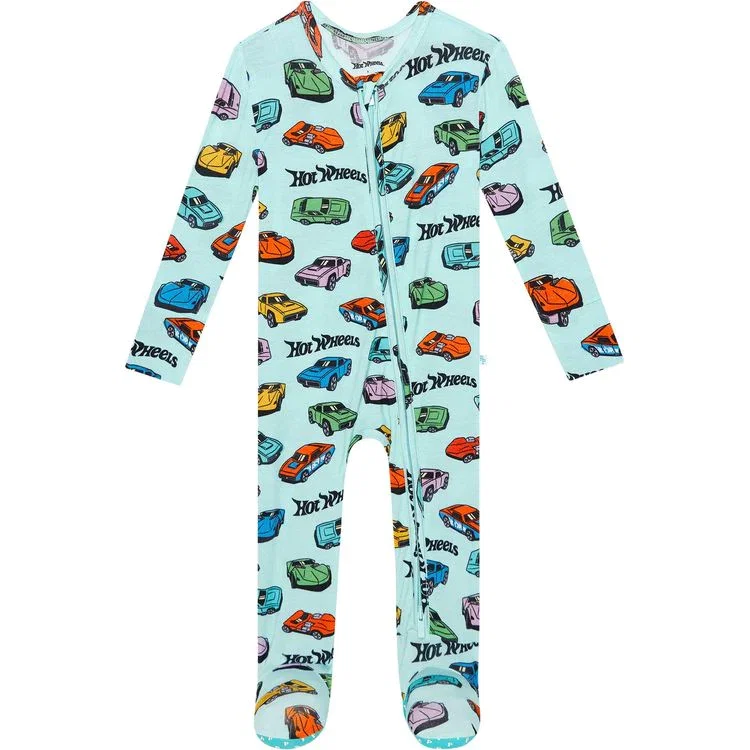 Image of Retro Hot Wheels - Footie Zippered One Piece