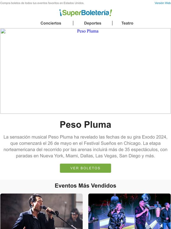 SuperBoleteria Peso Pluma, Los Temerarios, Grupo Firme, Inter Miami CF