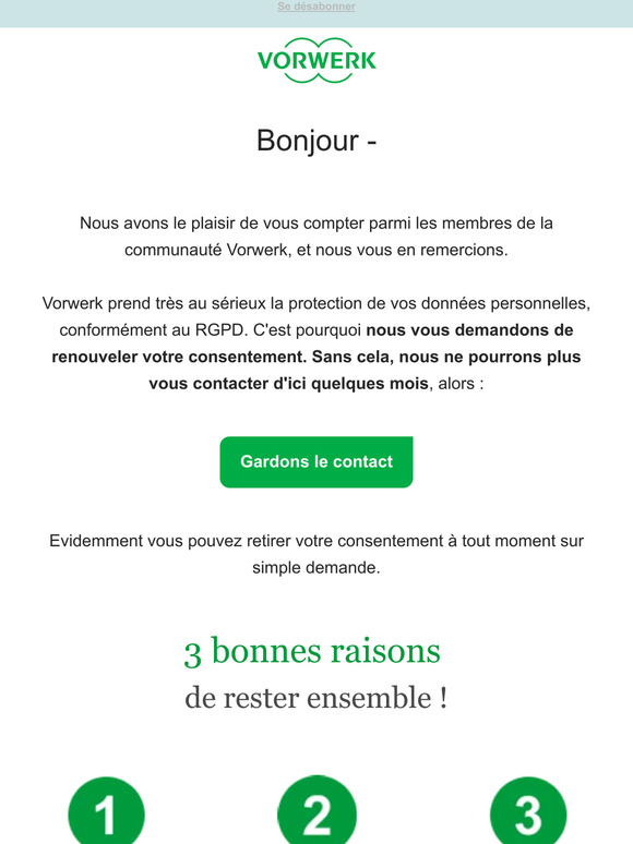 Mettez à jour l'utilisation de vos données personnelles