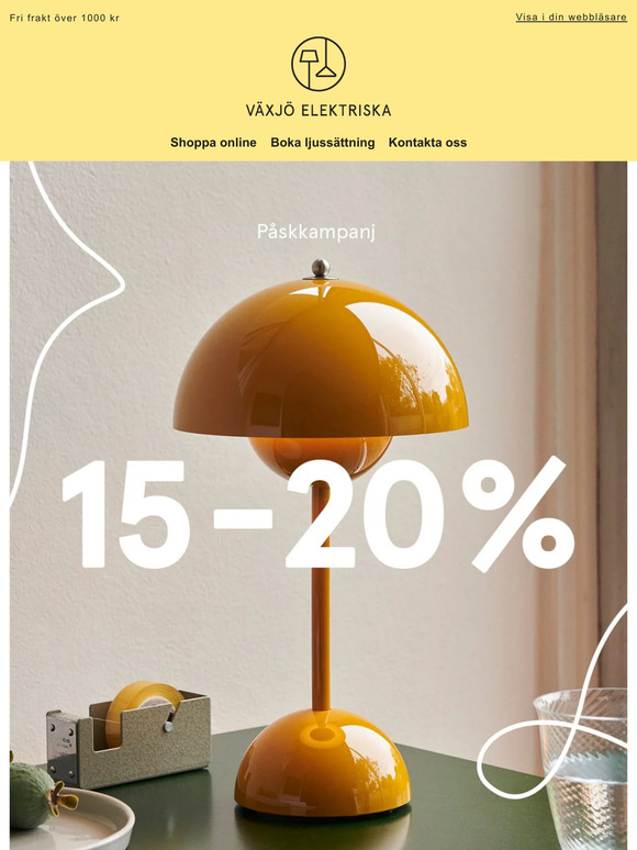 Påskkampanj! 15-20% rabatt på hela vårt sortiment