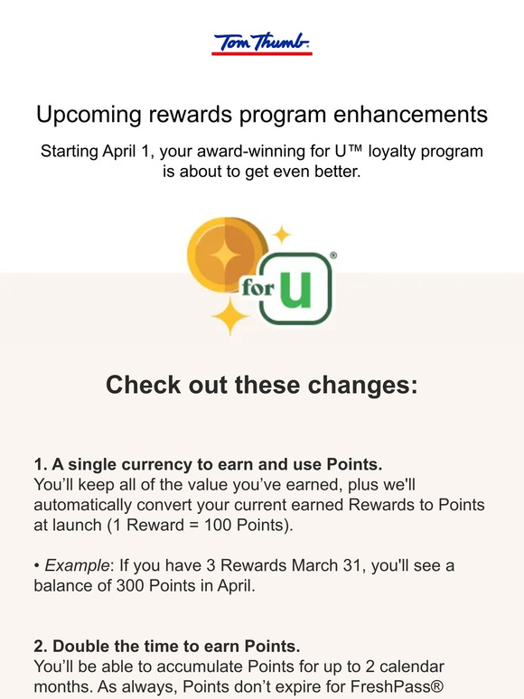 Upcoming changes to our rewards program
