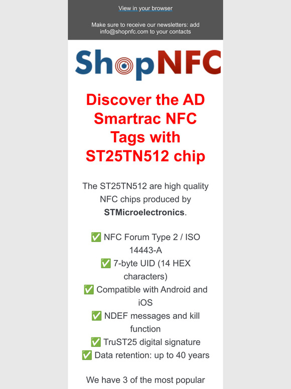 Clearance Sale: Smartrac Circus, Midas+, and MiniTrack with ST25 Chip - Shop Now!