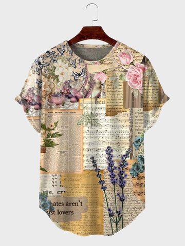 Floral Plant Hand Account T-Shirts