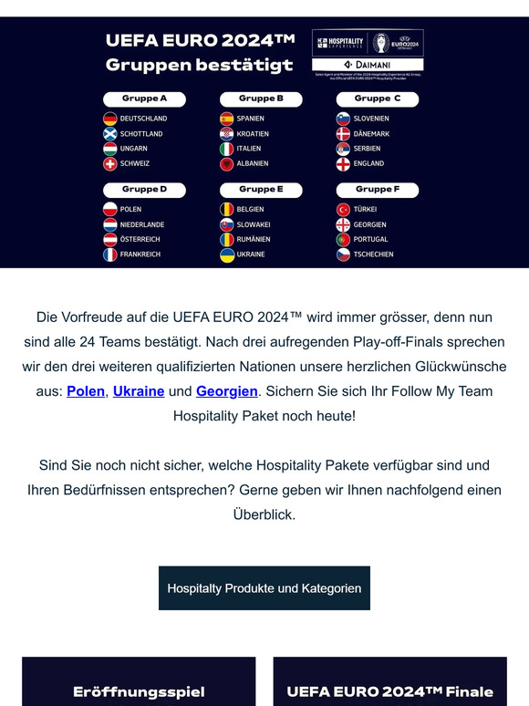 ⚽   UEFA EURO 2024™ rückt immer näher.