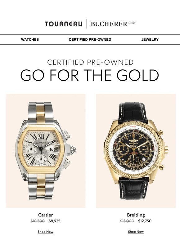 Shop our Selection of Gold Pre-Owned Watches