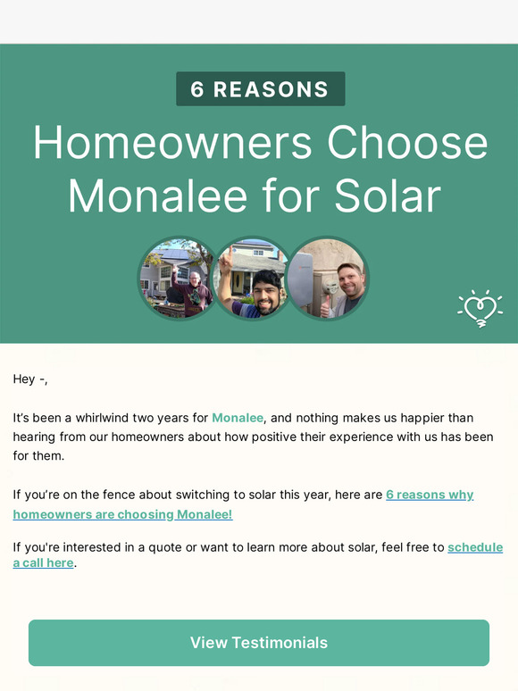 6 Reasons Homeowners Choose Monalee for Solar